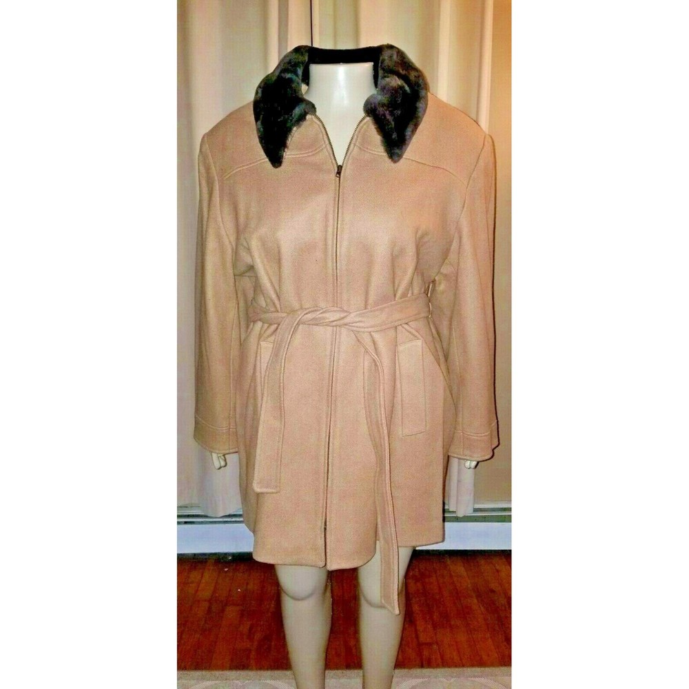 Lane Bryant Designs & Co Camel Beige Wool Coat Jacket Size 22/24 NWT - Picture 2 of 7